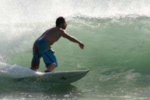 Surfing at Playa Avellanas, Guanacaste.