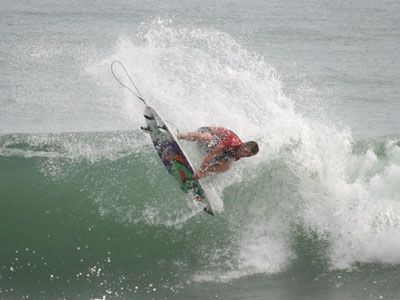 Noe Mar McGonagle, from Pavones, surfing Playa Hermosa.