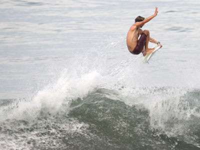 Thomas Lange surfing Playa Hermosa.